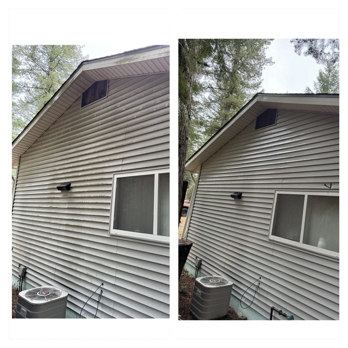 Before and after house washing photo